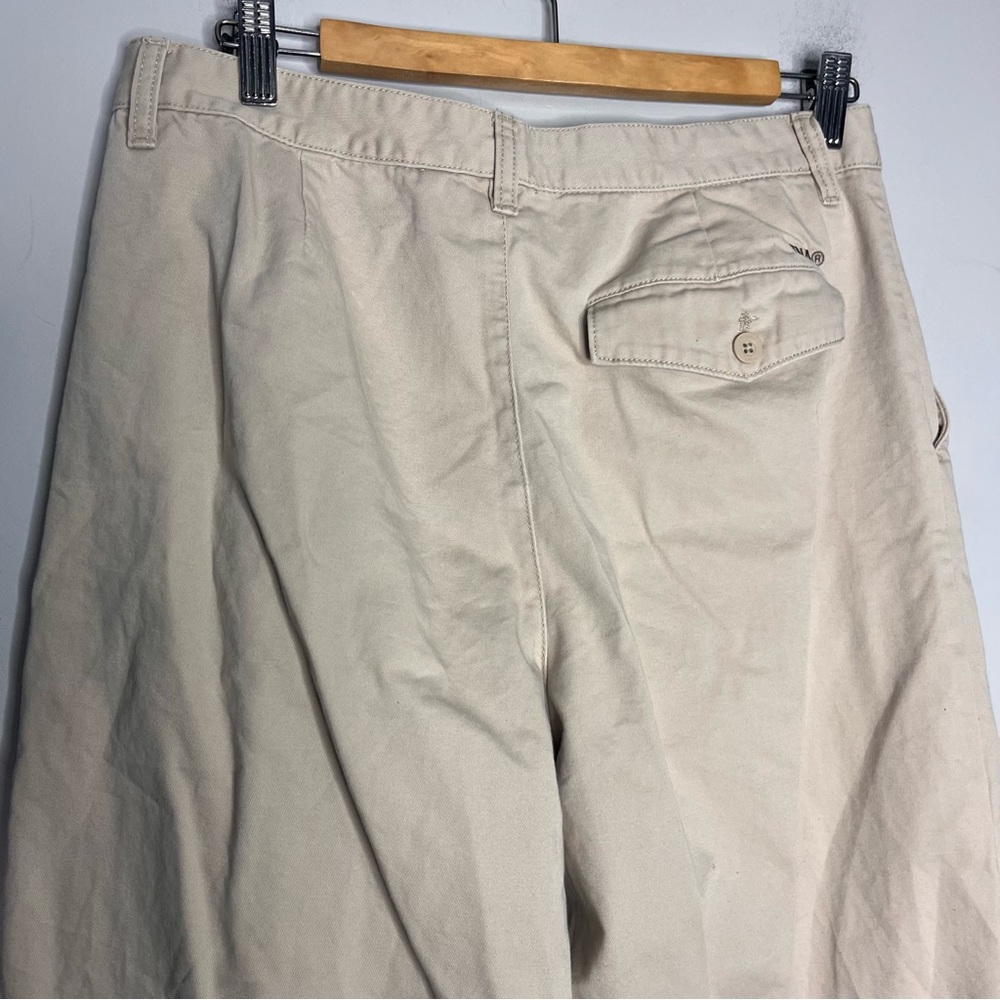 Aritzia TNA 90s Chino Pant Cotton Twill Relaxed Pleated Trousers, Tan, size 10 - Picture 9 of 16